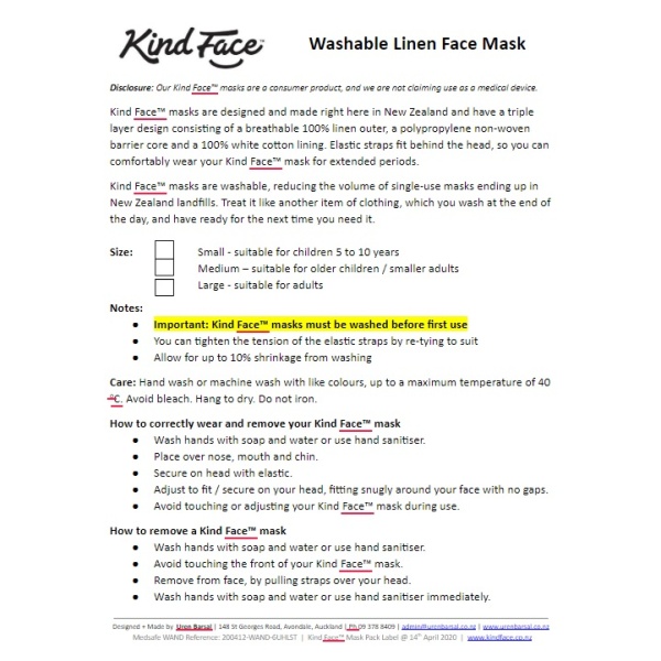 Kind-Face instructions